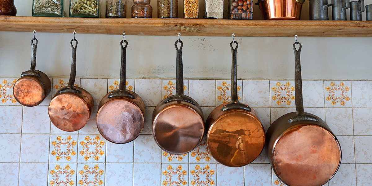 old style saucepans